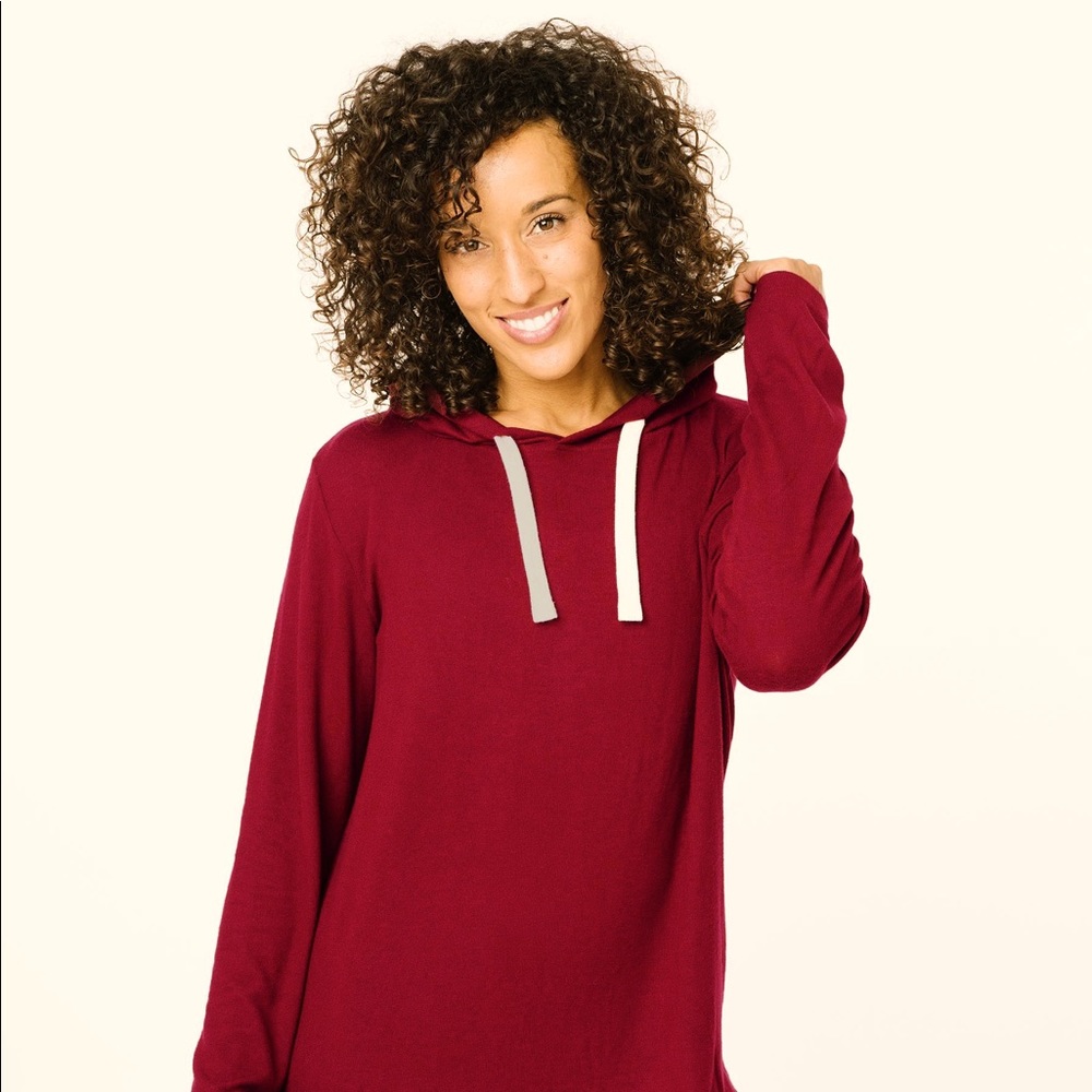 Zyia XXL boyfriend Hoodie in Cranberry
